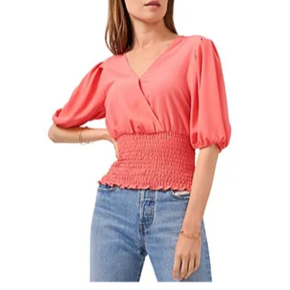 1.STATE1.State Puff Sleeve Smocked Top